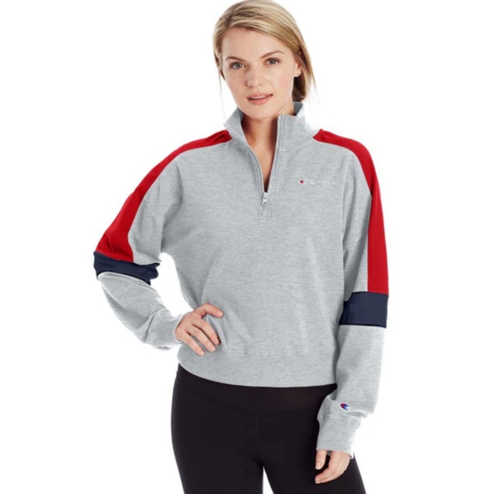 Champion 1/4 Zip Sweatshirt Large ❤️💙